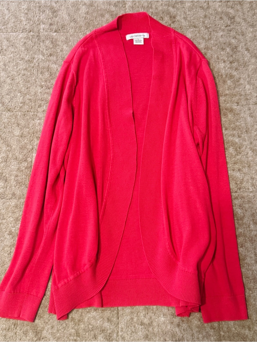 Liz Claiborne Pink Open-Front Women's Cardigan Sweater